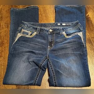 MissMe Women's Jeans Size 33 Mid-rise Boot Cut Pre-owned Very Good Condition